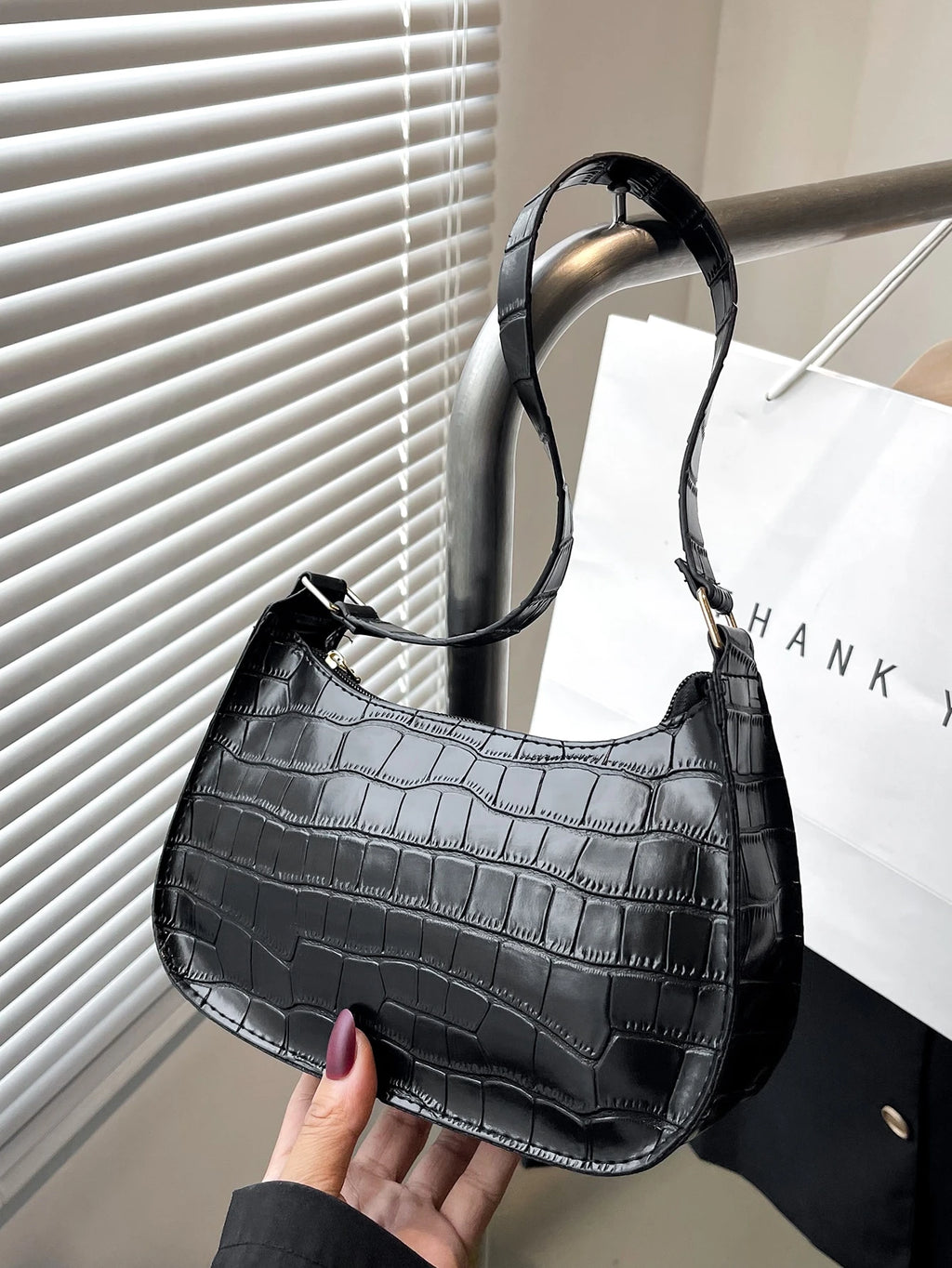 Embossed Detail Shoulder Bag