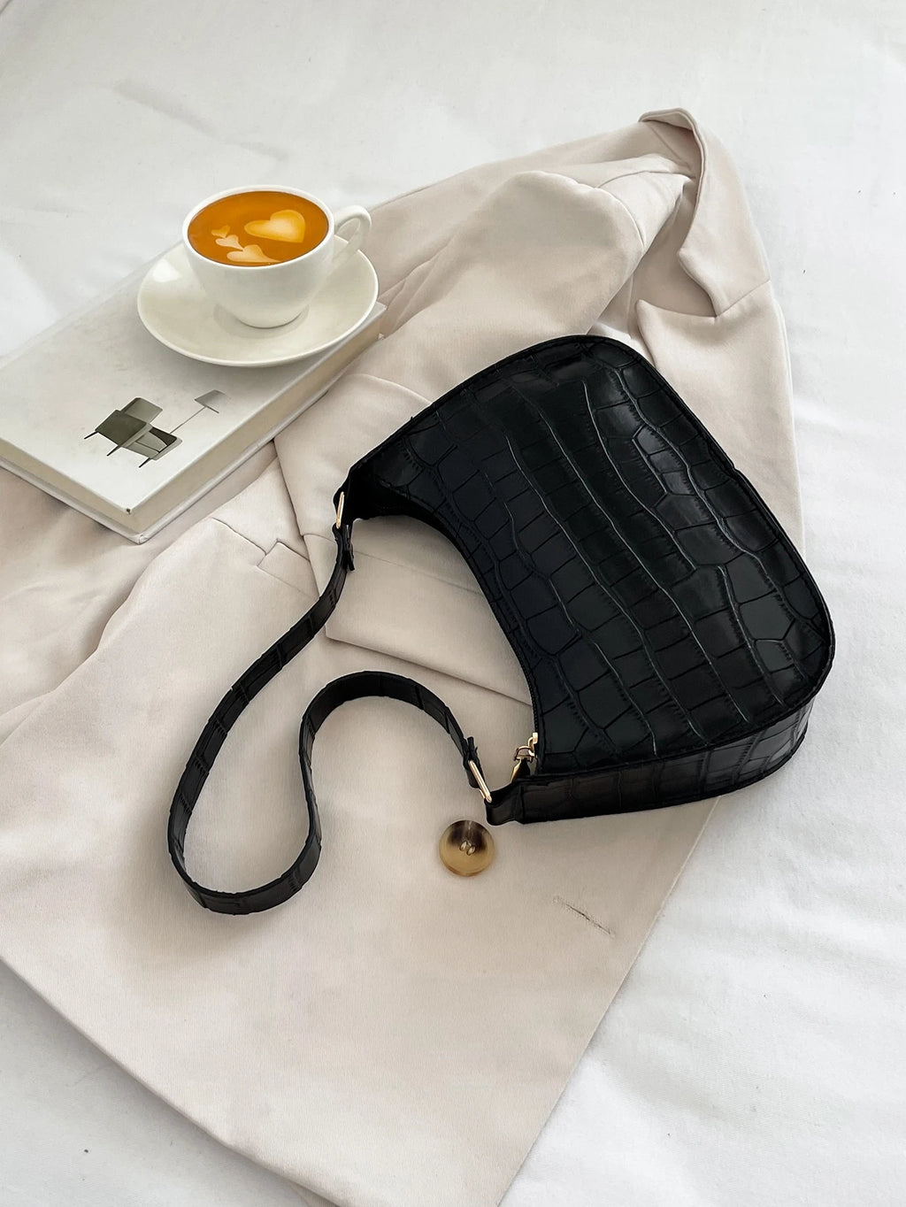 Embossed Detail Shoulder Bag