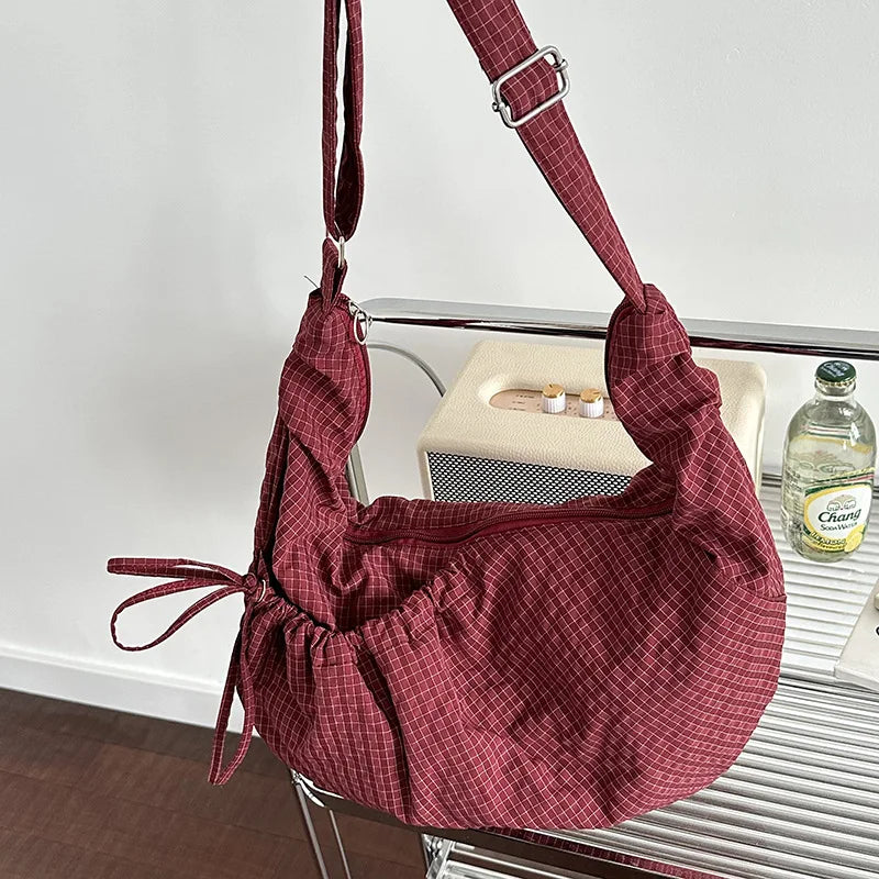 Retro Plaid Shoulder Bag