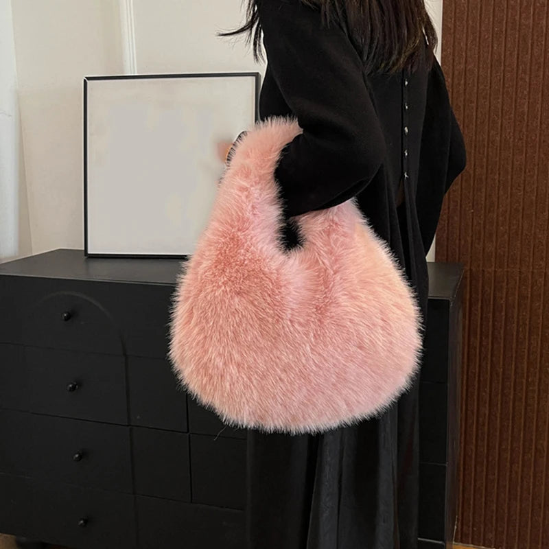 Faux Fur Plush Bag