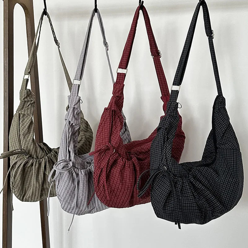 Retro Plaid Shoulder Bag