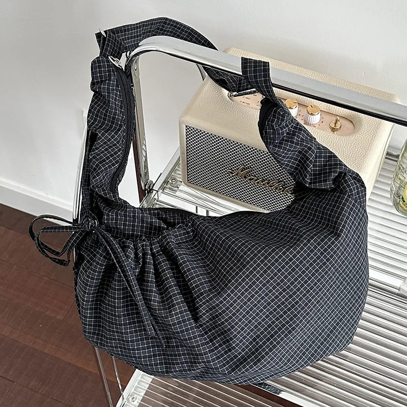 Retro Plaid Shoulder Bag