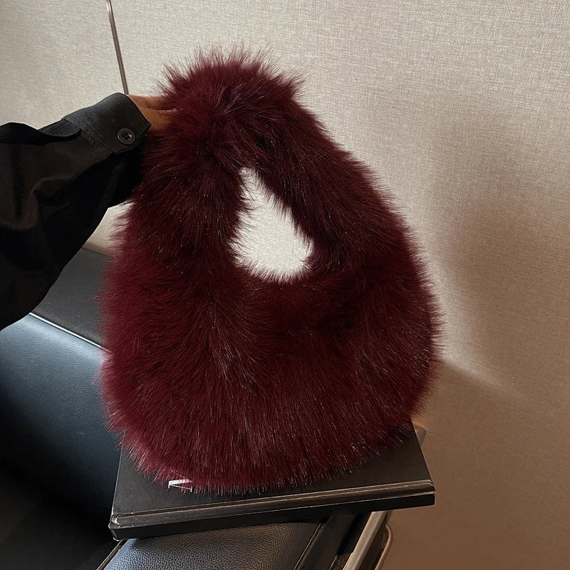 Faux Fur Plush Bag