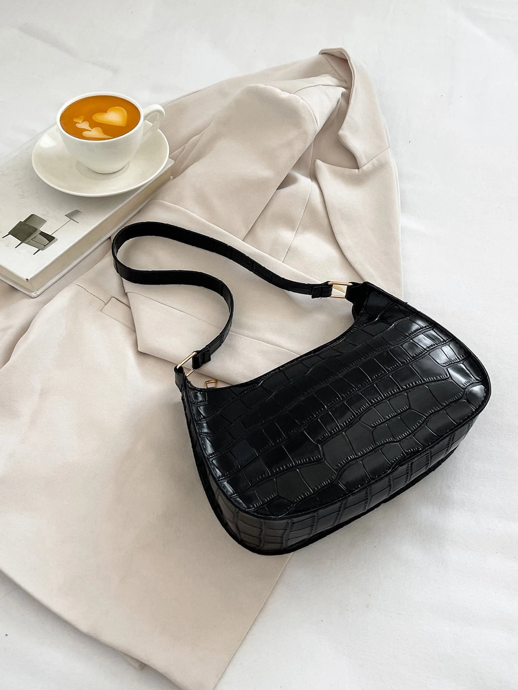 Embossed Detail Shoulder Bag