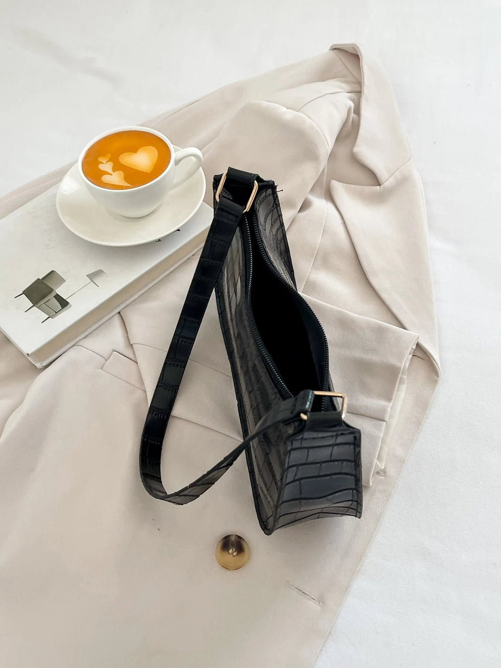 Embossed Detail Shoulder Bag