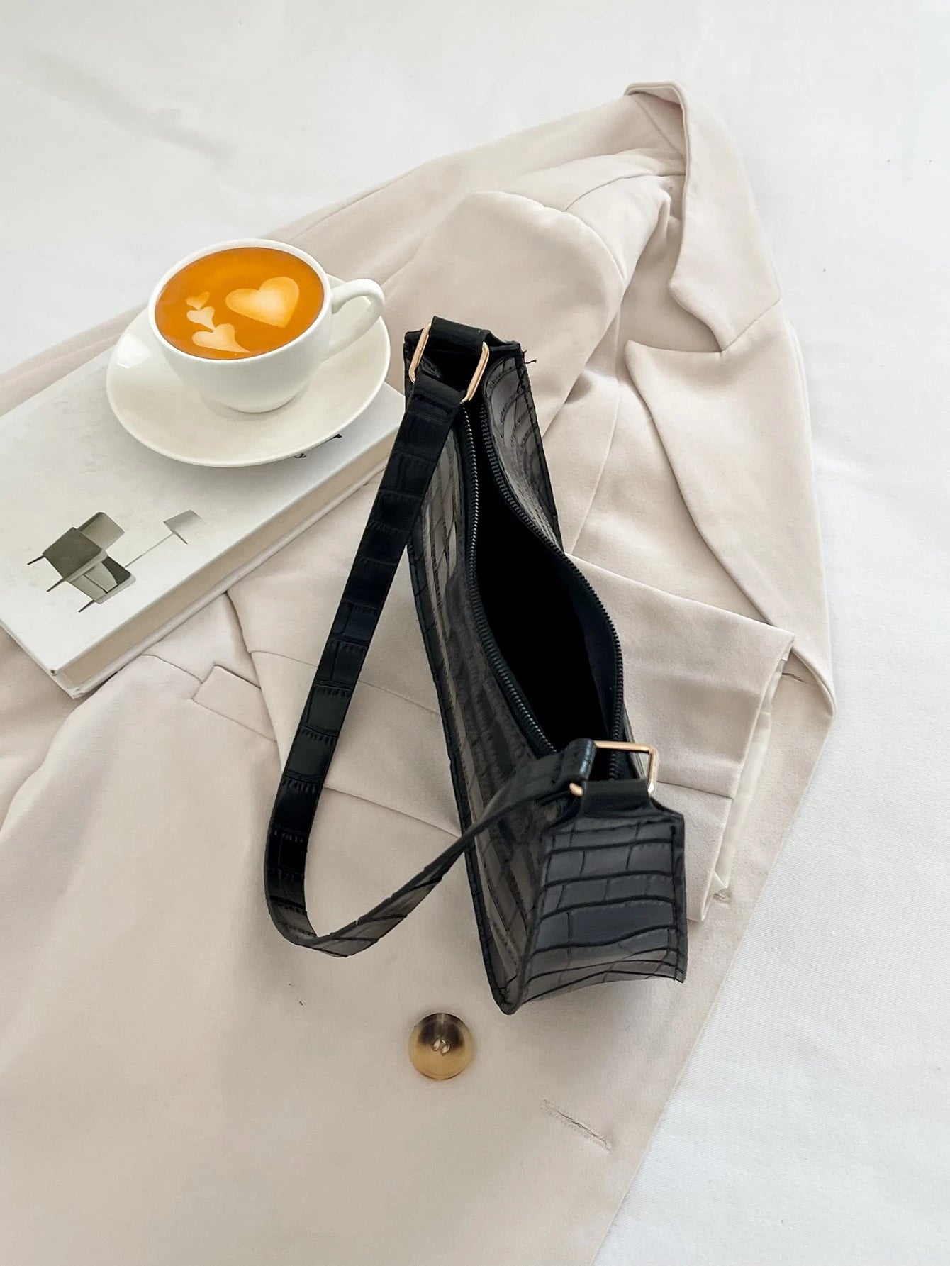 Embossed Detail Shoulder Bag